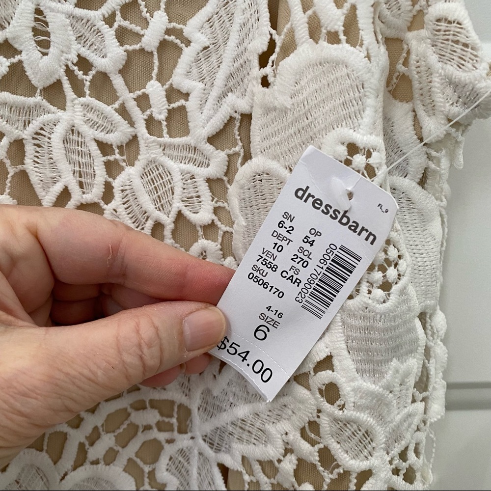 NWT Dressbarn white illusion lace dress - Picture 3 of 6